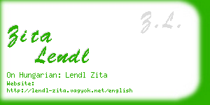 zita lendl business card